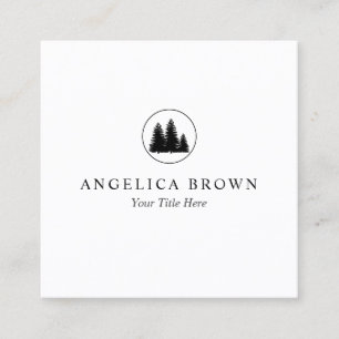 Minimalist Pine Trees Logo Business Card