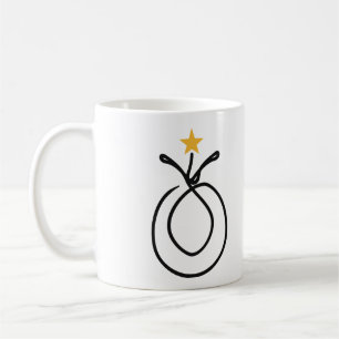 Minimalist Pineapple One Line Art with Yellow Star Coffee Mug