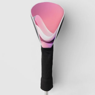 Minimalist Pink Abstract Fluid Wave Golf Head Cover