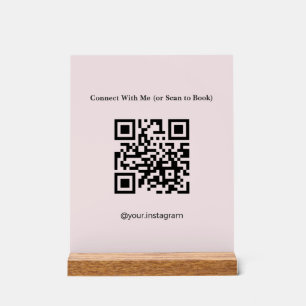 Minimalist Pink Aesthetician QR Code Booking Sign