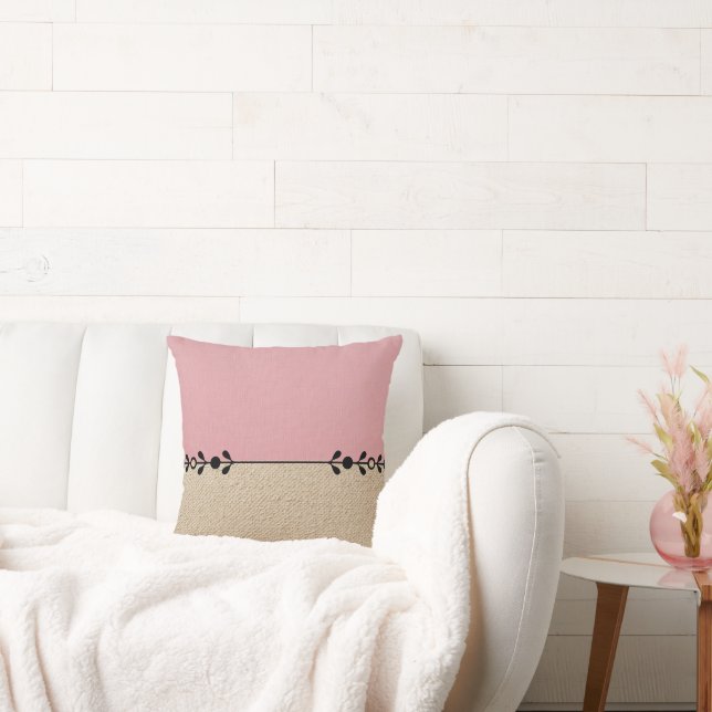 Minimalist Pink and Beige Cushion (Couch)