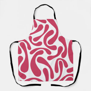 Minimalist pink and white abstract  apron