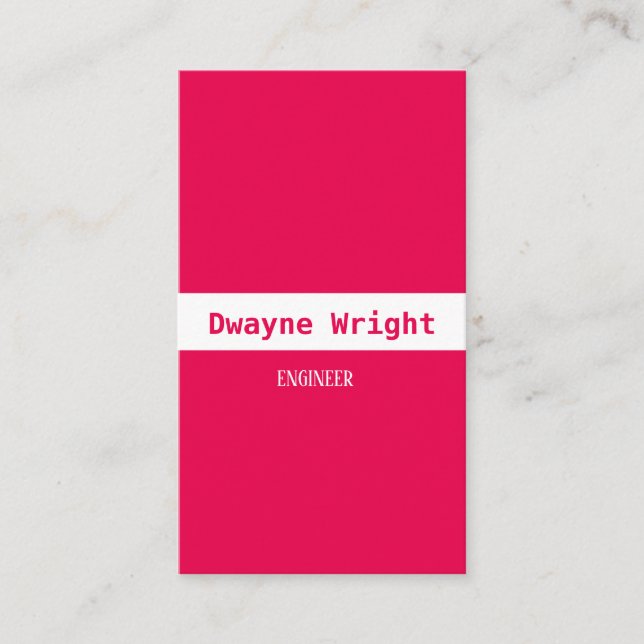 Minimalist pink and white business card (Front)