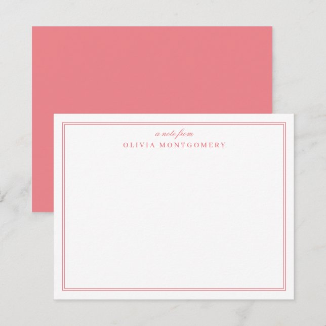 Minimalist Pink and White Name Personal Card (Front/Back)