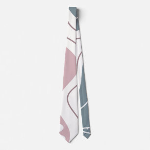 Minimalist Pink Aqua and White Neck Tie