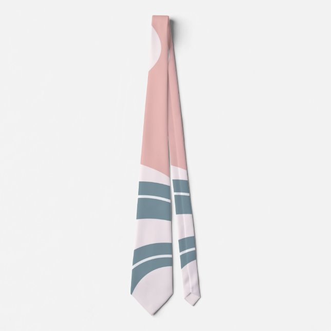 Minimalist Pink Aqua and White  Tie (Front)