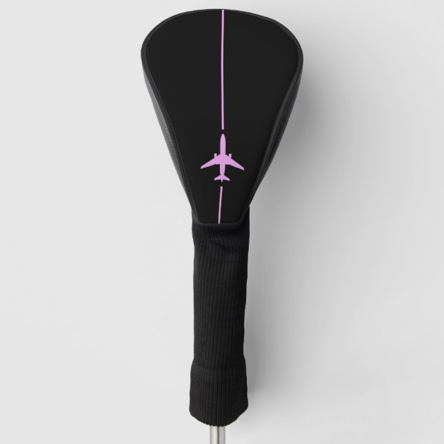 Minimalist Pink Aviation Golf Head Cover (Front)