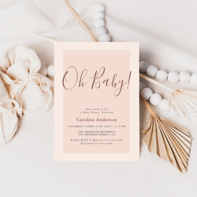 Minimalist Pink Baby Shower Invitation (Creator Uploaded)