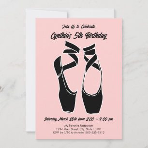 Minimalist Pink Ballet Birthday Party Invitation
