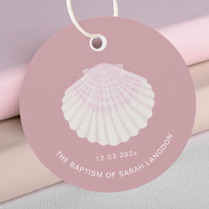 Minimalist pink baptism thank-you Favour Tags