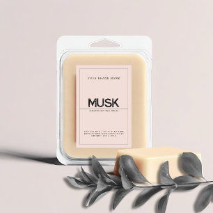 Minimalist pink blush modern elegant soy wax melts food label