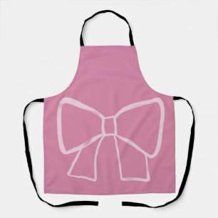 Minimalist Pink Bow Apron