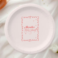 Minimalist Pink Bow Doodle Baby Shower