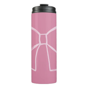 Minimalist Pink Bow Thermal Tumbler