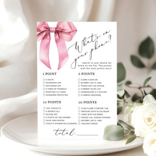 Minimalist Pink Bow what's on your phone game