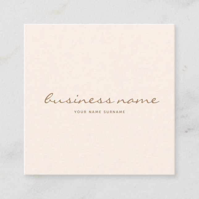 Minimalist Pink Brush Business Card (Front)