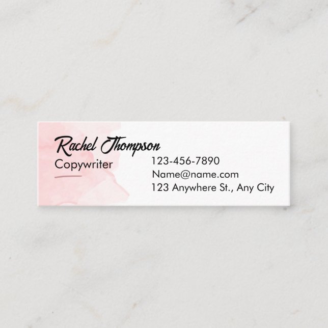  Minimalist Pink Calling Business Card (Front)