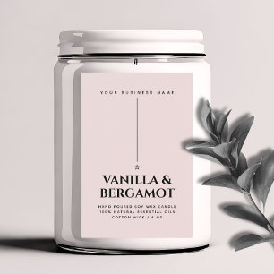 Minimalist pink candle product label