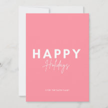 Minimalist Pink Candy Happy Holidays Personalise