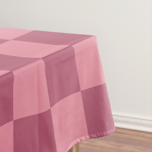Minimalist Pink Checkerboard Pattern Tablecloth (In Situ)