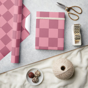 Minimalist Pink Chequerboard Pattern  Wrapping Paper