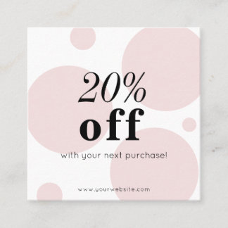 Minimalist Pink Discount Card