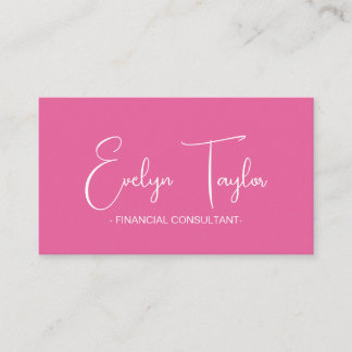 Minimalist Pink Elegant Woman Business Cards 