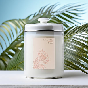 Minimalist Pink Floral Candle Label
