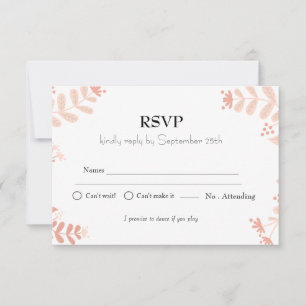 Minimalist Pink Floral Kids Birthday Party RSVP 