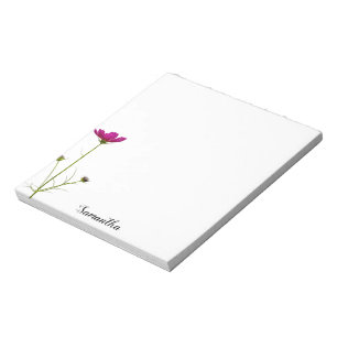 Minimalist Pink Floral   Personalised Notepad