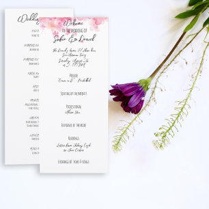 Minimalist pink flower rustic wedding Flat Card