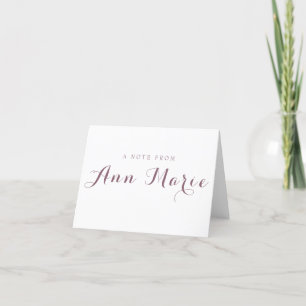 MInimalist Pink Folded Notecard