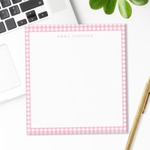 Minimalist Pink Gingham Monogram
