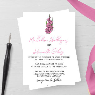 Minimalist Pink Gladiolus Wedding Invitation