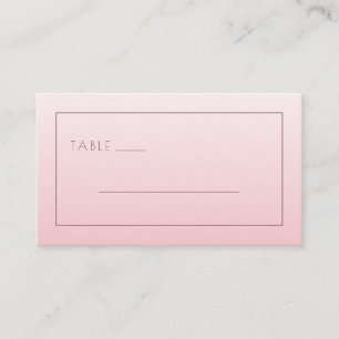 Minimalist Pink Gradient Table Sign Place Card