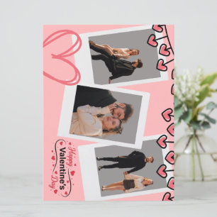 Minimalist Pink Happy Valentine’s Day – Personaliz Holiday Card