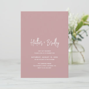 Minimalist Pink Modern Engagement Party Invitation