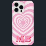 Minimalist Pink Modern Initial Monogram iPhone 16 Pro Max Case<br><div class="desc">Pink Minimalist Modern Initial Monogram Phone Case. Create your own personalised iPhone Case with custom initial name and repeating heart shape pattern.</div>