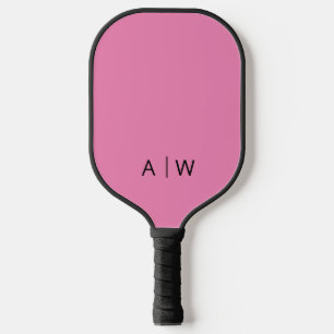 Minimalist Pink Modern Monogram Pickleball Paddle