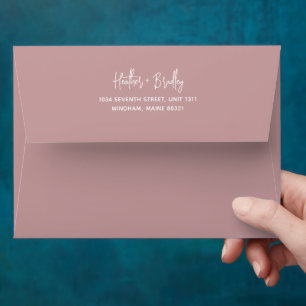 Minimalist Pink Modern Wedding Envelope