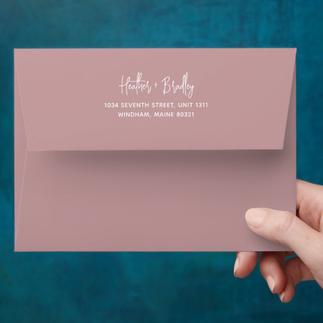 Minimalist Pink Modern Wedding Envelope (Hand)