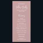 Minimalist Pink Modern Wedding Programme<br><div class="desc">Modern dusty rose pink wedding program featuring a simple design with your names in an elegant script typography and your event details in a minimalist sans serif font.  This chic wedding program works well with any style of wedding.</div>
