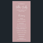 Minimalist Pink Modern Wedding Programme<br><div class="desc">Modern dusty rose pink wedding program featuring a simple design with your names in an elegant script typography and your event details in a minimalist sans serif font.  This chic wedding program works well with any style of wedding.</div>