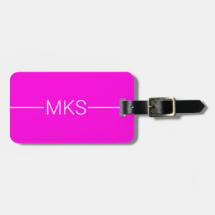 Minimalist Pink Monogrammed Luggage Tag