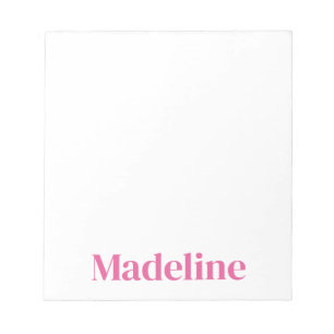 Minimalist Pink Name Personalized  Notepad