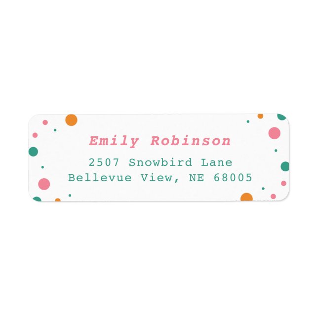 Minimalist Pink Orange Green Colourful Dots (Front)