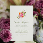 Minimalist Pink Orange Green Floral Wedding Invitation<br><div class="desc">Minimalist Pink Orange Green Floral Wedding Invitation</div>