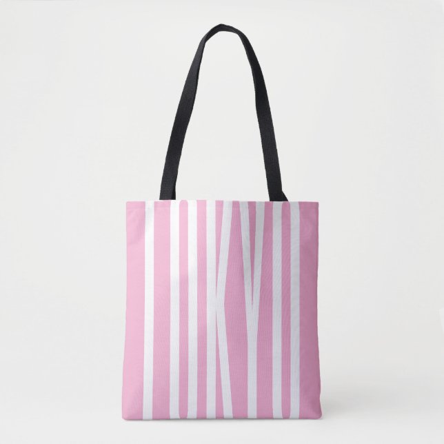 Minimalist pink pastel typography feminime stylish tote bag (Front)