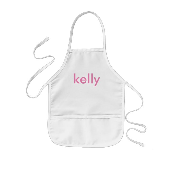 Minimalist Pink Personalised Kids Apron (Front)
