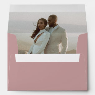 Minimalist Pink Photo Modern Wedding Envelope